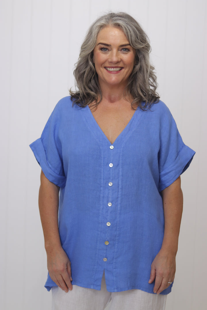 Lila Linen Top