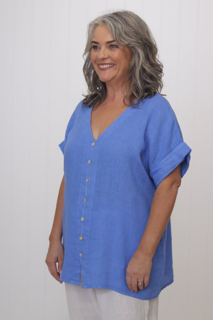 Lila Linen Top