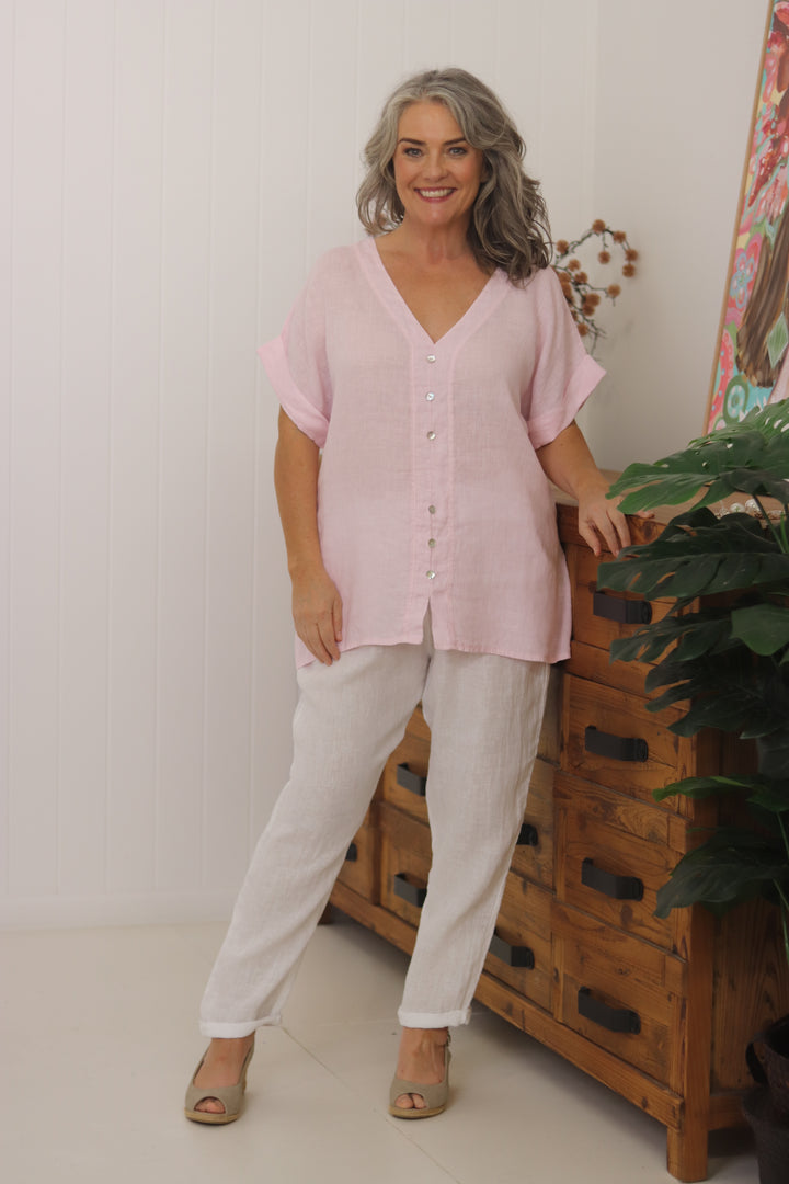 Lila Linen Top