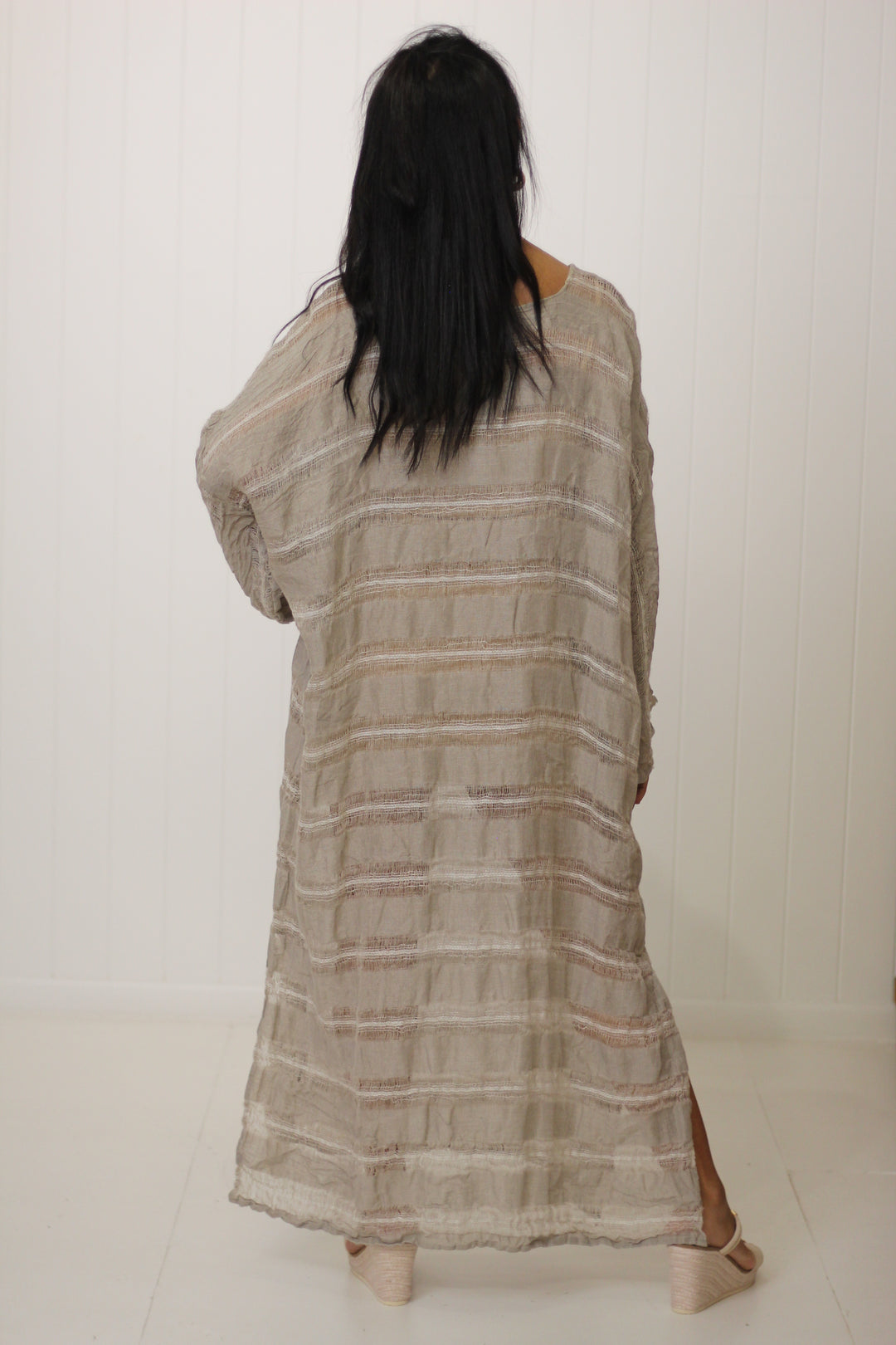 Positano Maxi Sleeved Raw Stripe