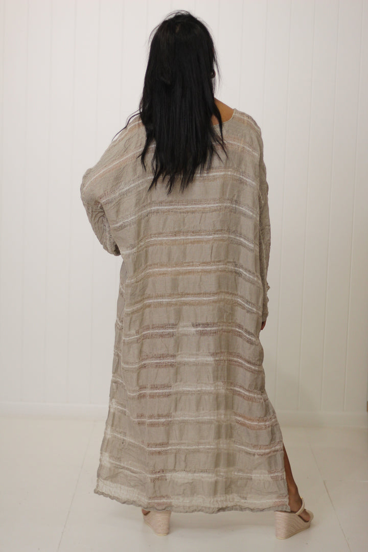 Positano Maxi Sleeved Raw Stripe