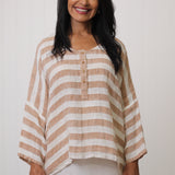 Greta Buttoned Top Stripe