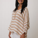 Greta Buttoned Top Stripe