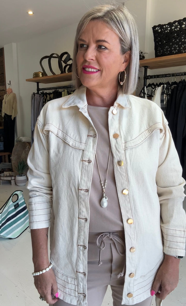 Tie Waist Denim Jacket