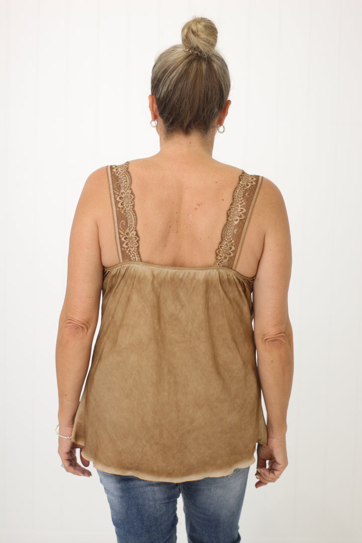 Noemi Lace Cami Tabacco