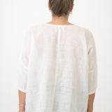 Hinley Top Sleeved White Weave