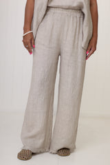 Frayed Edge Linen Pant