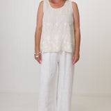 Embroided Linen Top