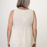 Embroided Linen Top