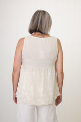 Embroided Linen Top