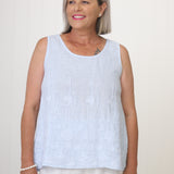 Embroided Linen Top