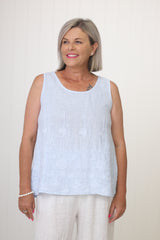 Embroided Linen Top