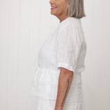 Linen Drawstring Top