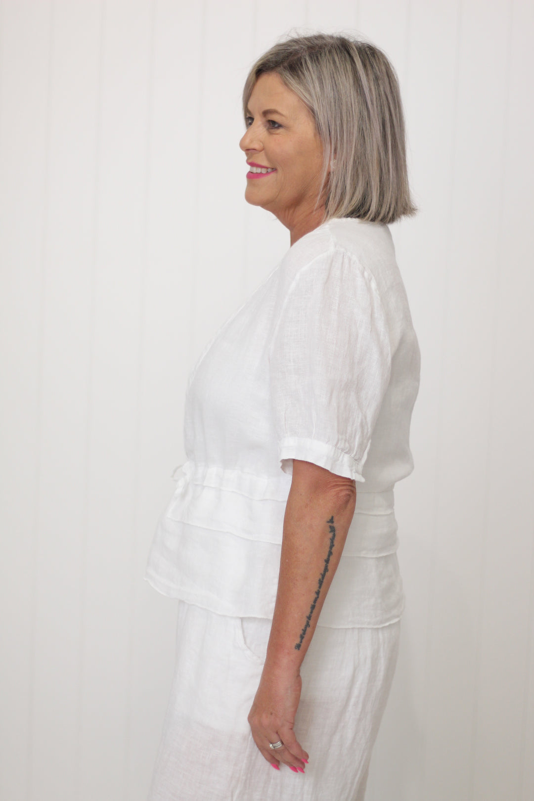 Linen Drawstring Top