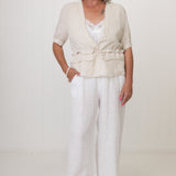 Linen Drawstring Top