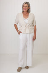 Linen Drawstring Top