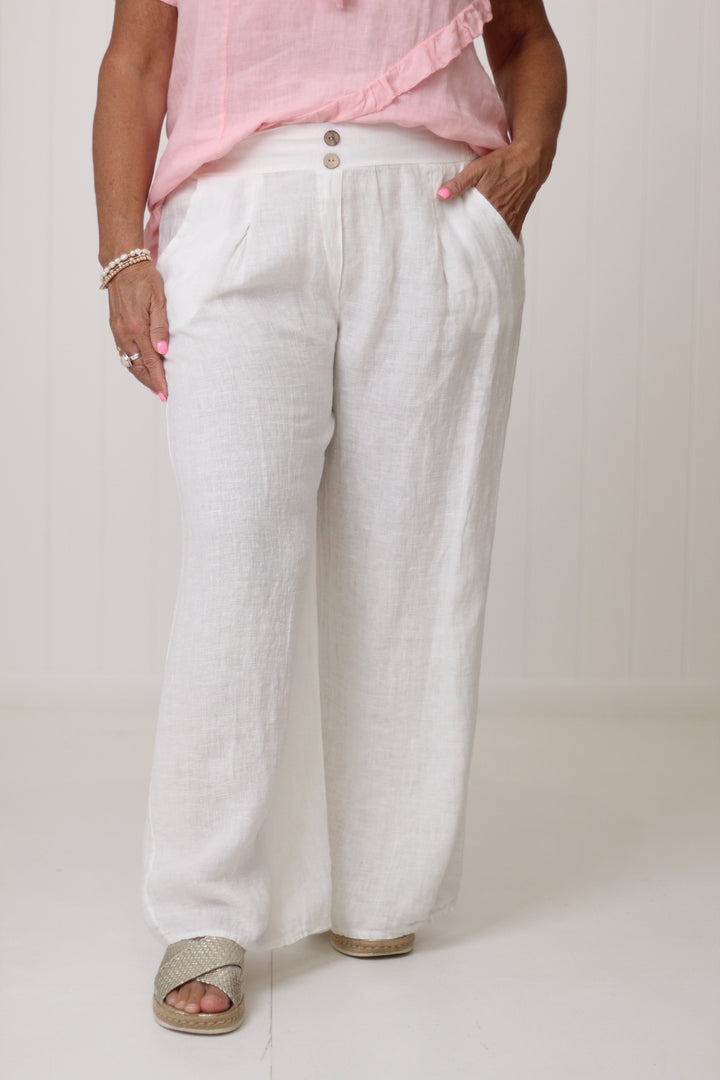 Button Linen Pant