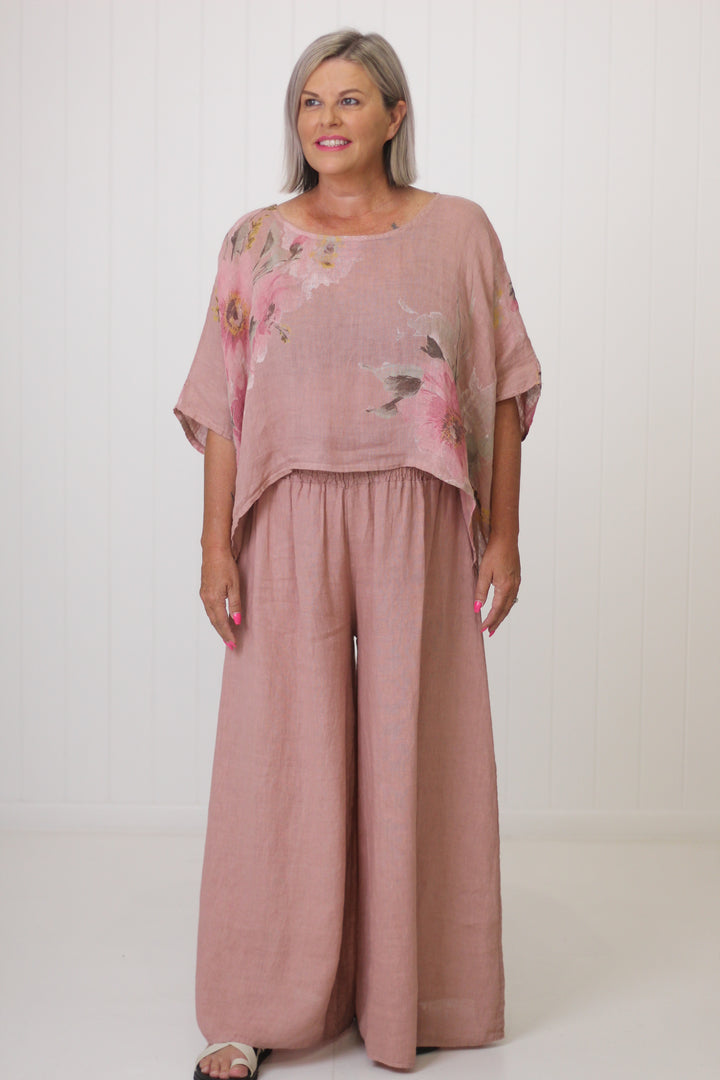 Tia Floral Top Pink