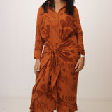 Monnie Midi Dress Rust