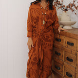 Monnie Midi Dress Rust