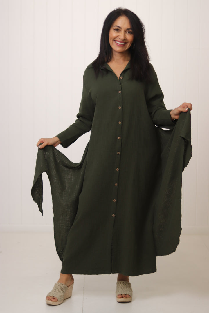 Monnie Midi Dress Khaki