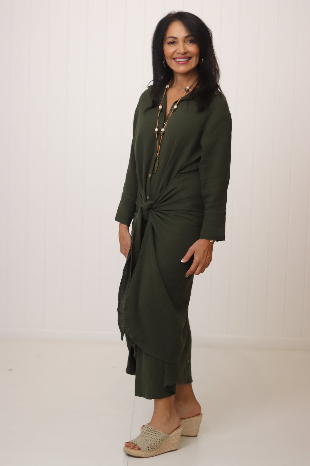 Monnie Midi Dress Khaki