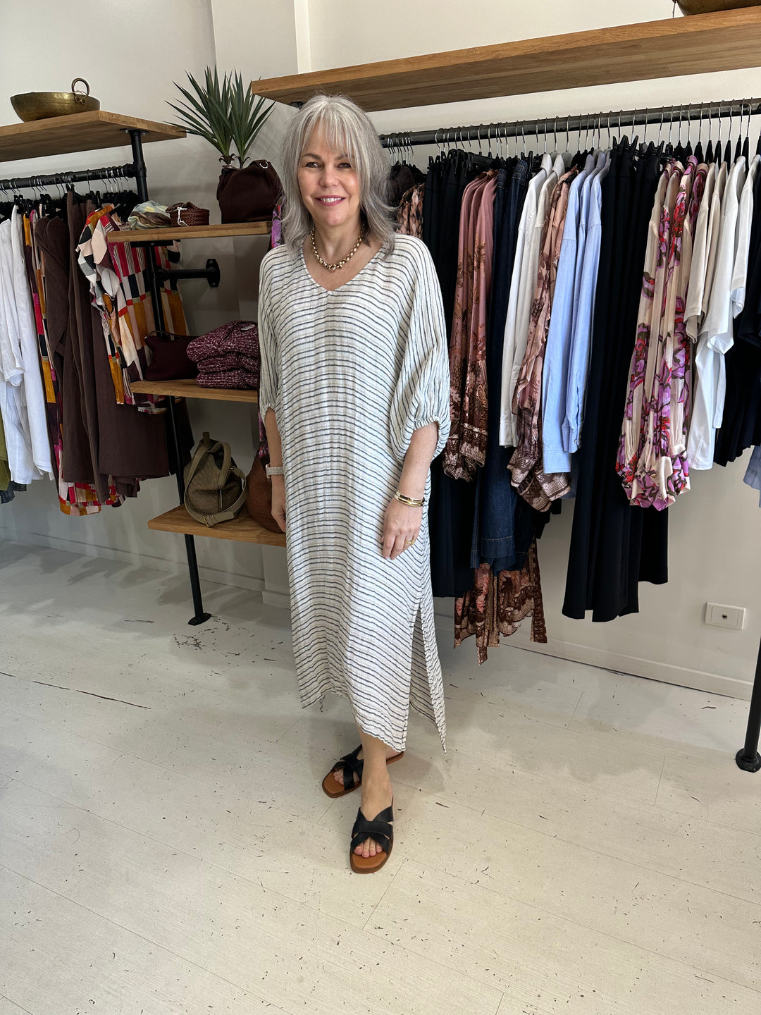 Rosa Kaftan Scattered Stripe