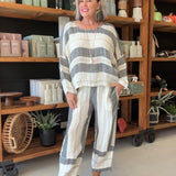 Valentina Top Black Stripey