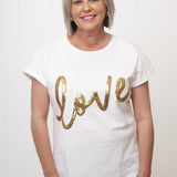 Love Gold Sequin Tee