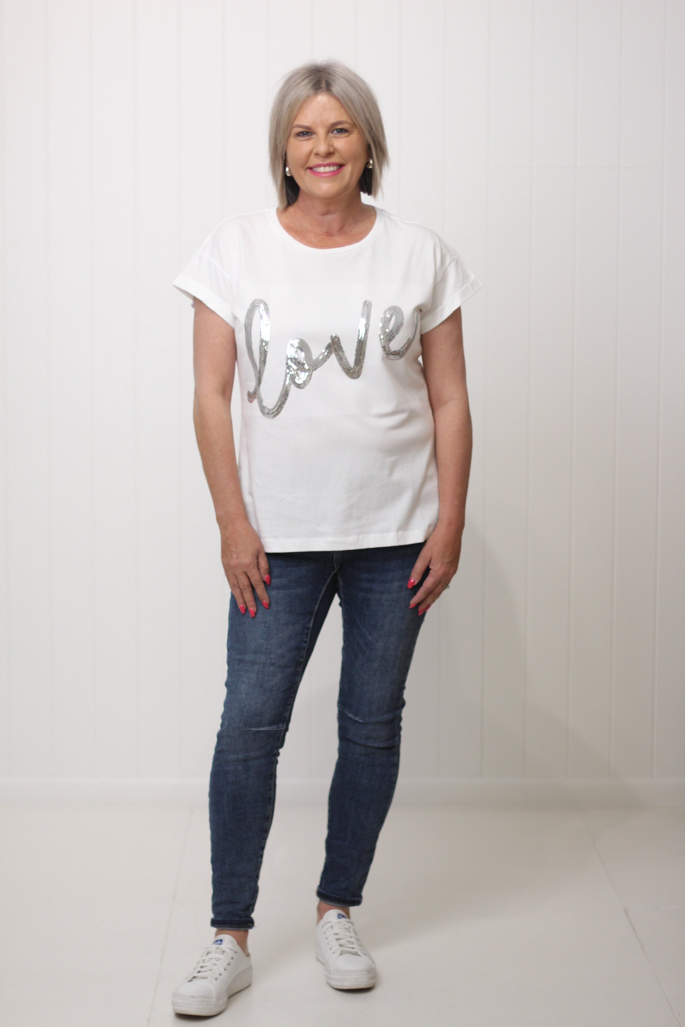 Love Silver Sequin Tee