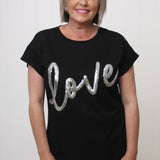 Love Silver Sequin Tee