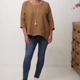 Hinley Top Sleeved Caramel