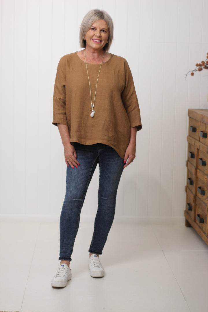 Hinley Top Sleeved Caramel