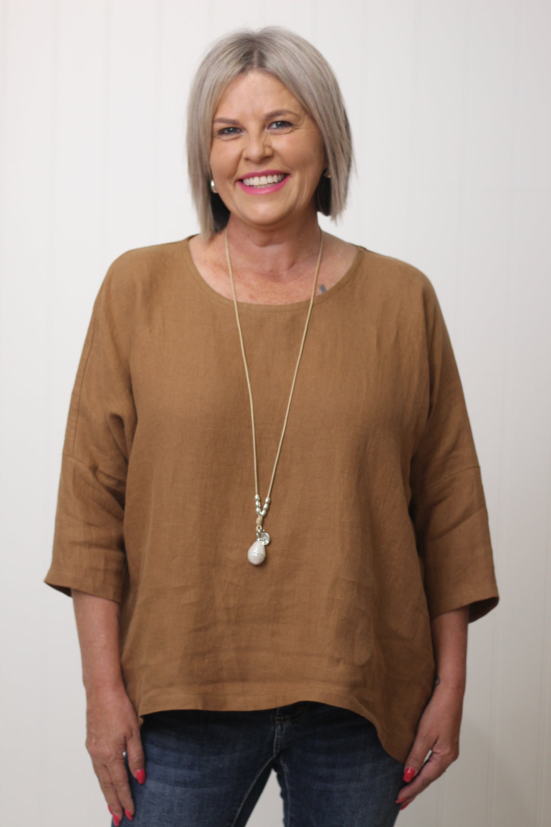 Hinley Top Sleeved Caramel