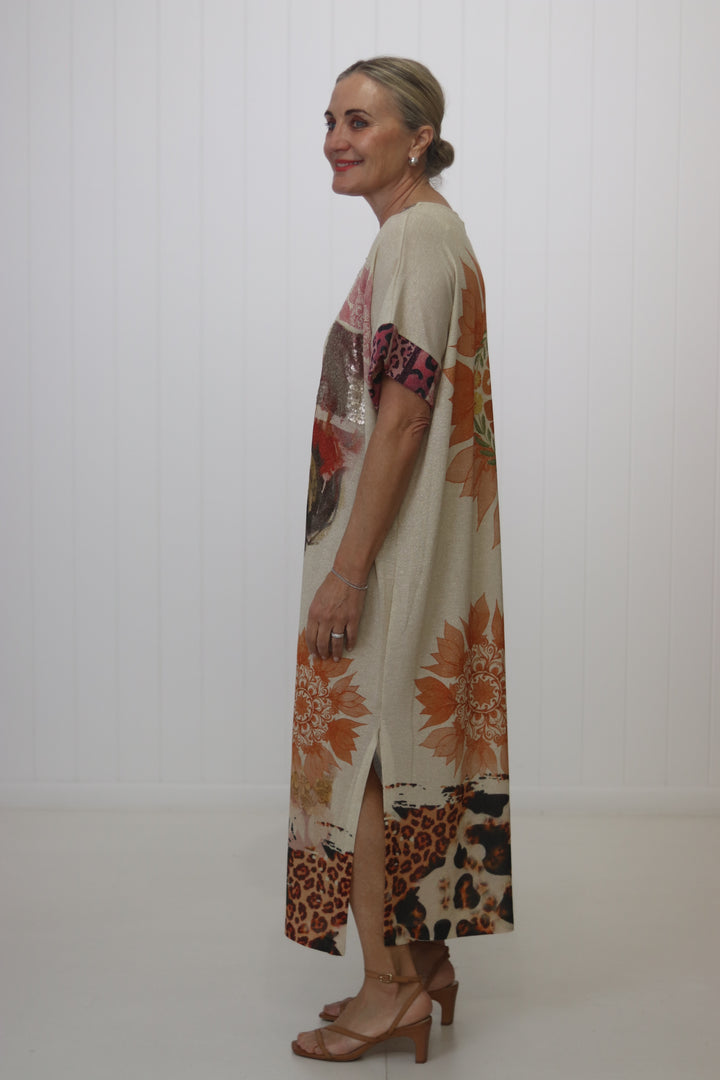 Shimmer Dress Leopard Lady