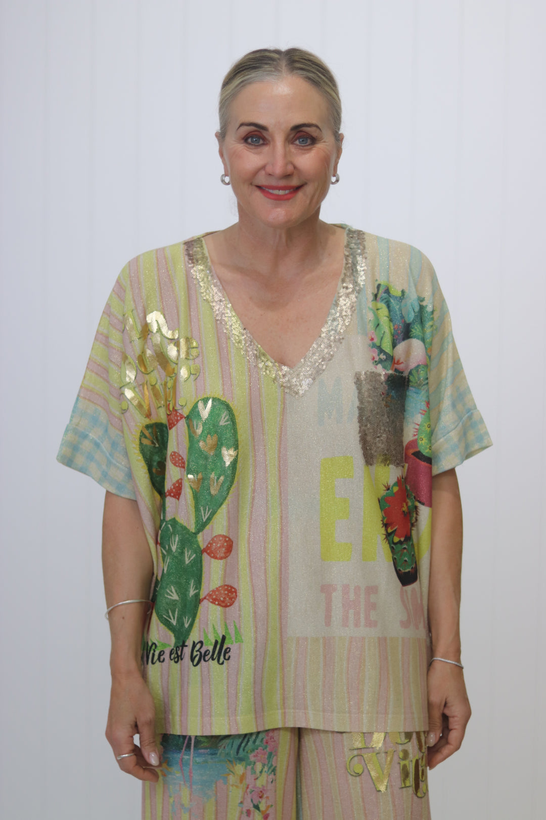 Shimmer Top Golden Fiesta