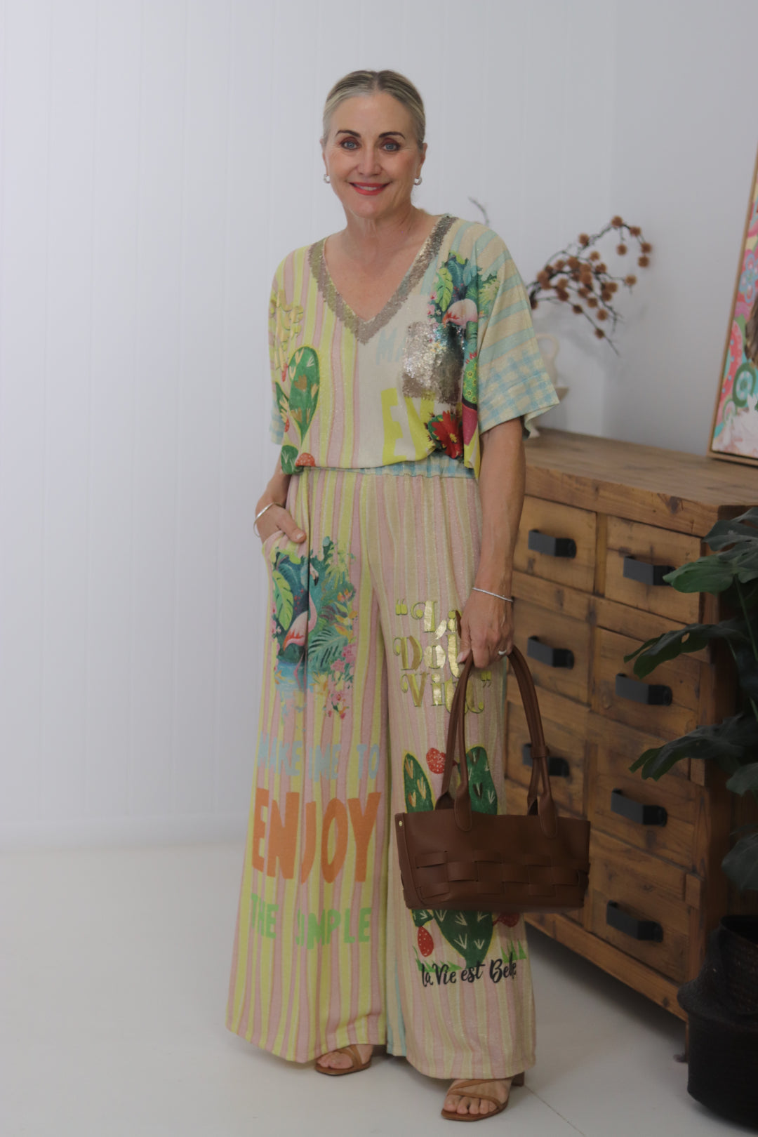 Shimmer Top Golden Fiesta