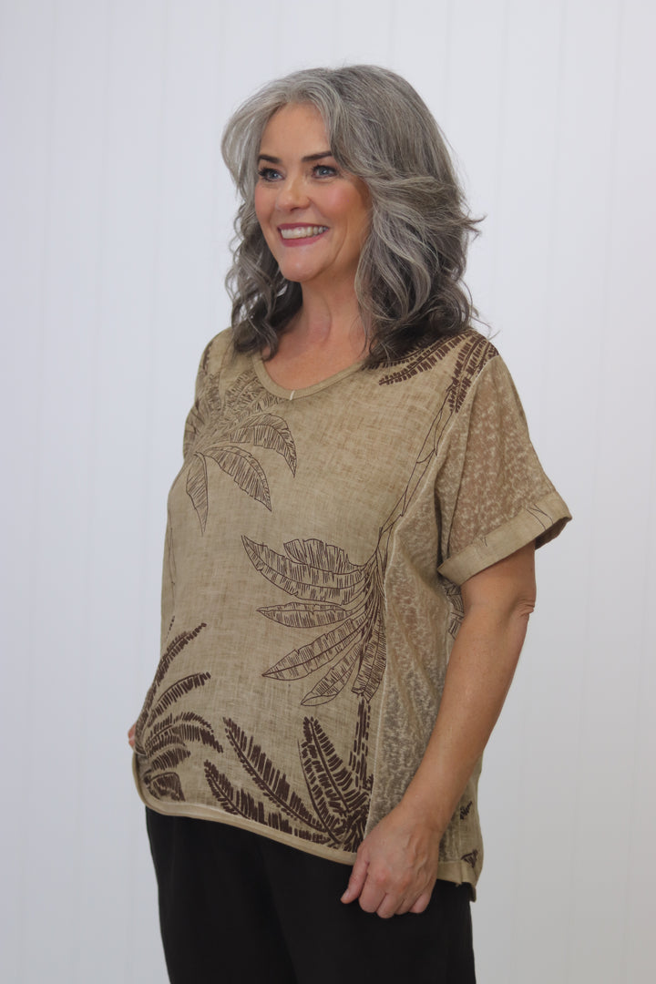 Palm Linen Tee