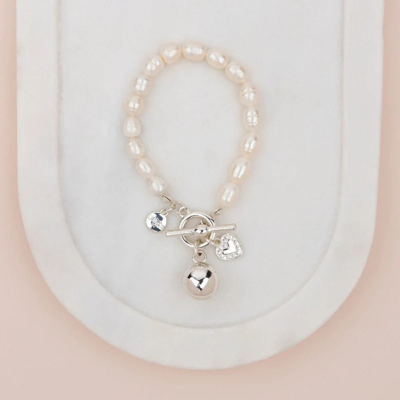 Ball on Freshwater Pearl Bracelet