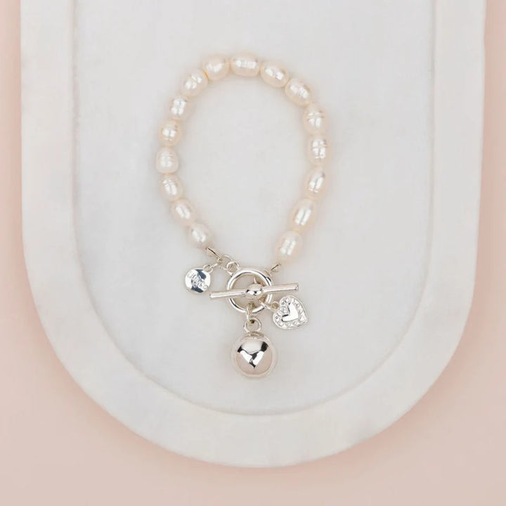 Ball on Freshwater Pearl Bracelet