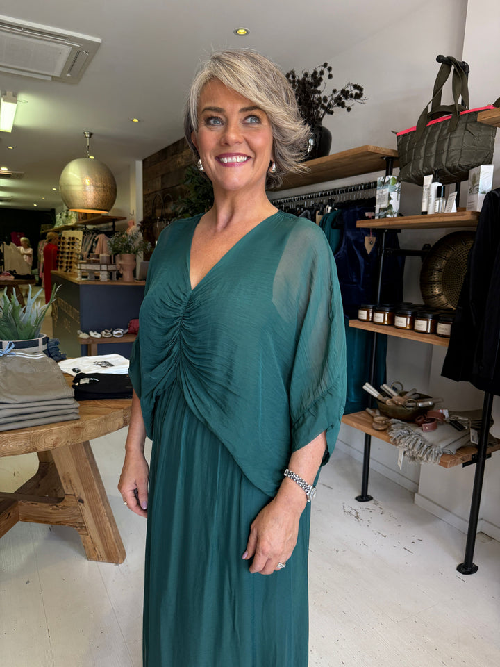 Cora Silk Ruched Dress