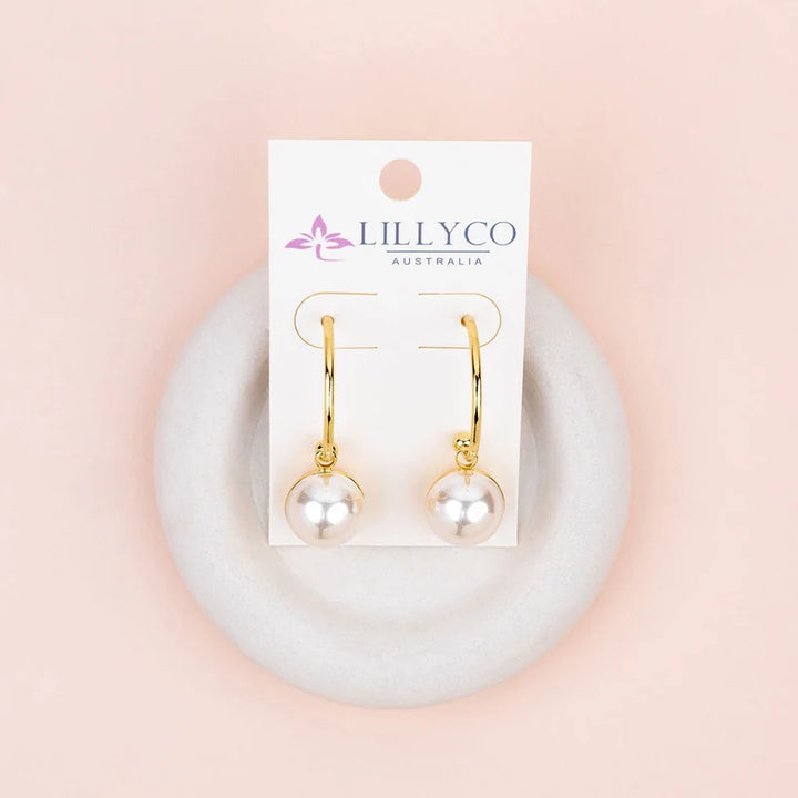 Reversable Pearl & Metal Earrings