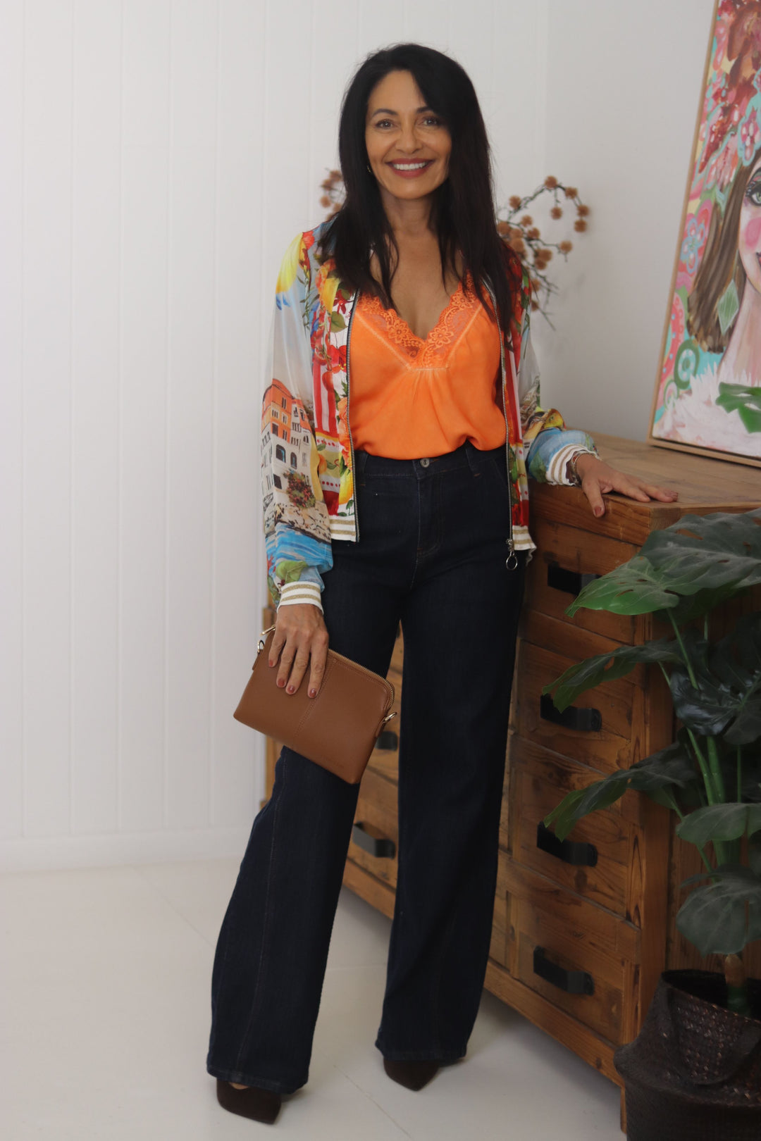 Noemi Lace Cami Orange