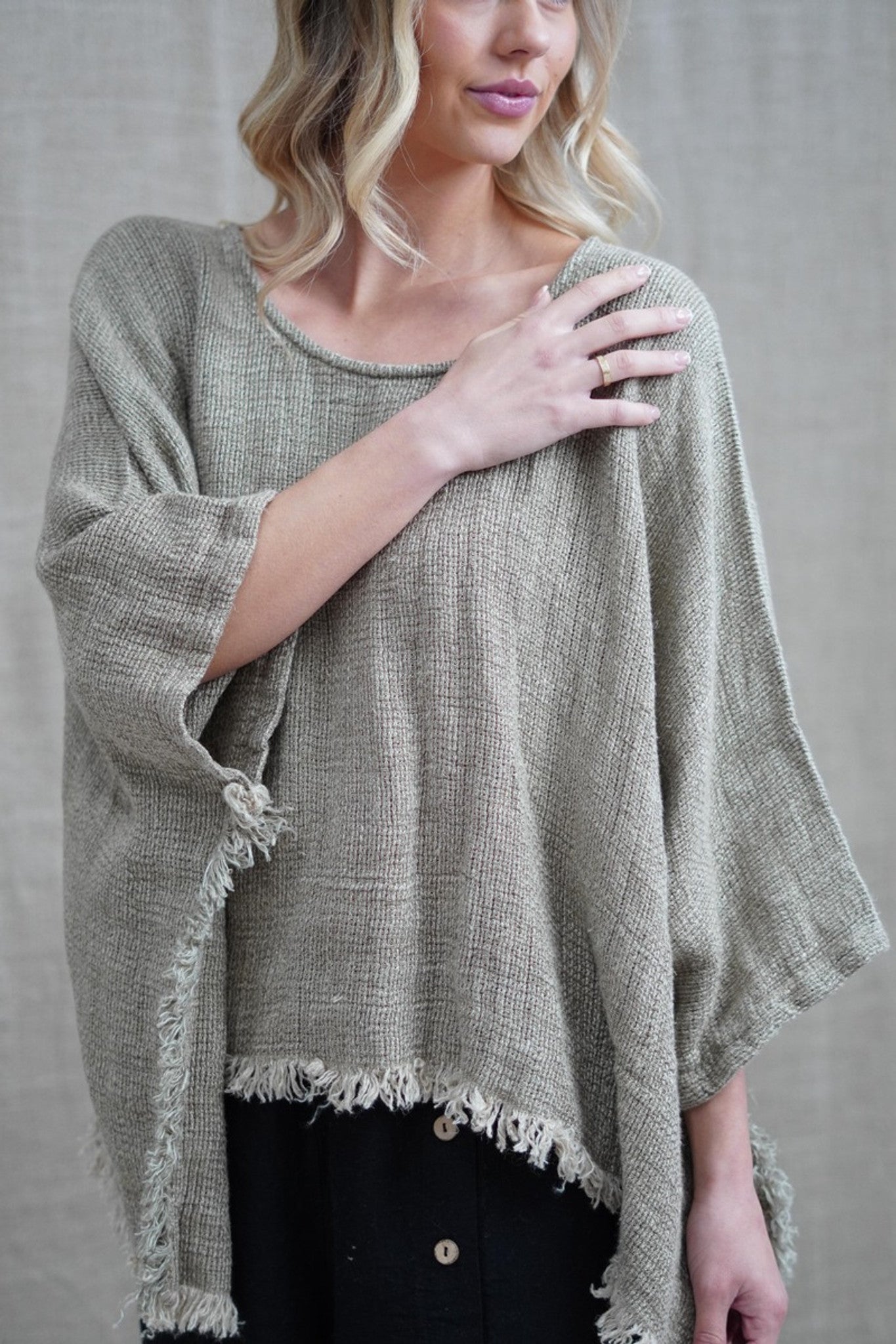 Liza Fringed Poncho