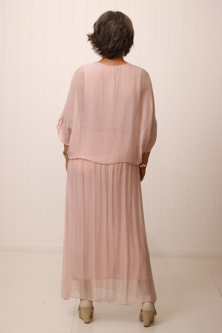 Cora Silk Ruched Dress