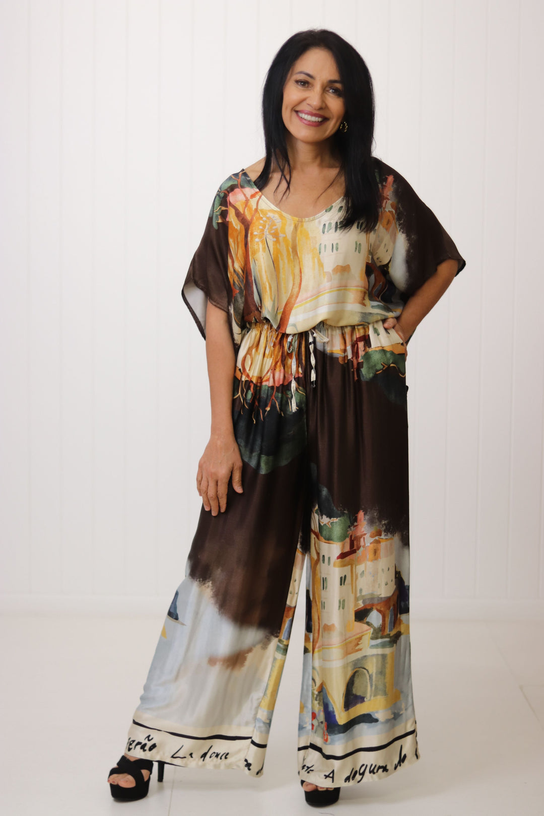 Solana French Print Pants