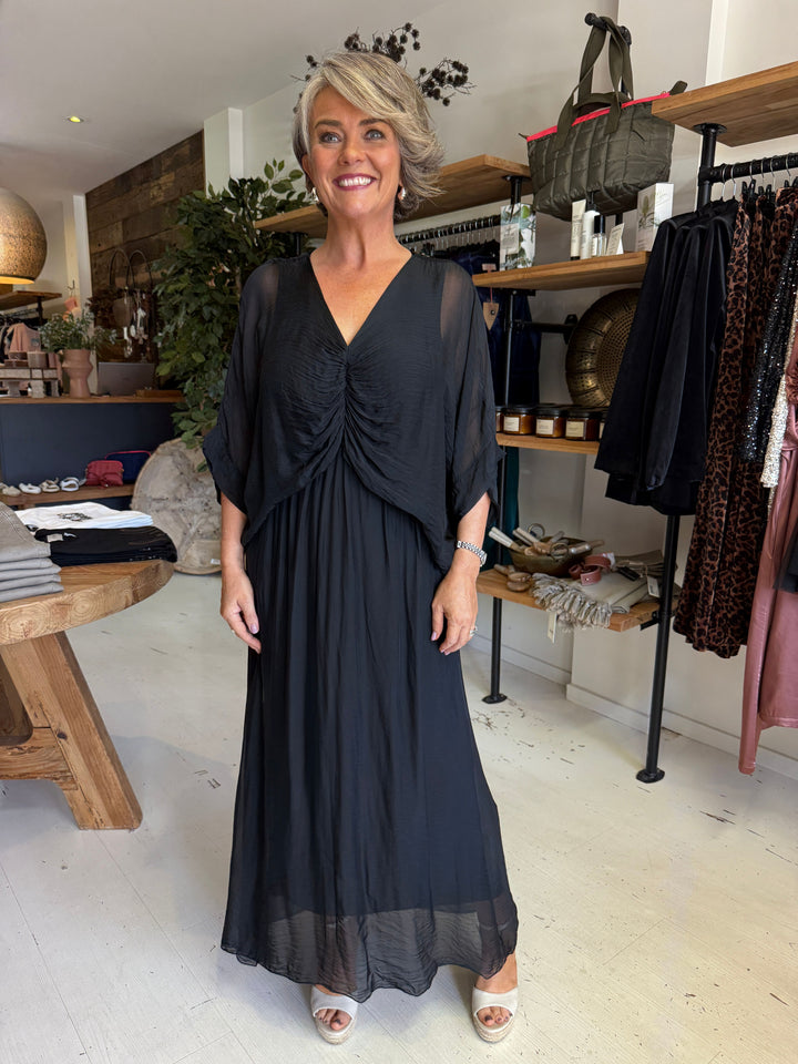 Cora Silk Ruched Dress