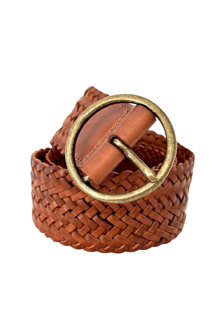 Oregan Wide Woven Leather Belt