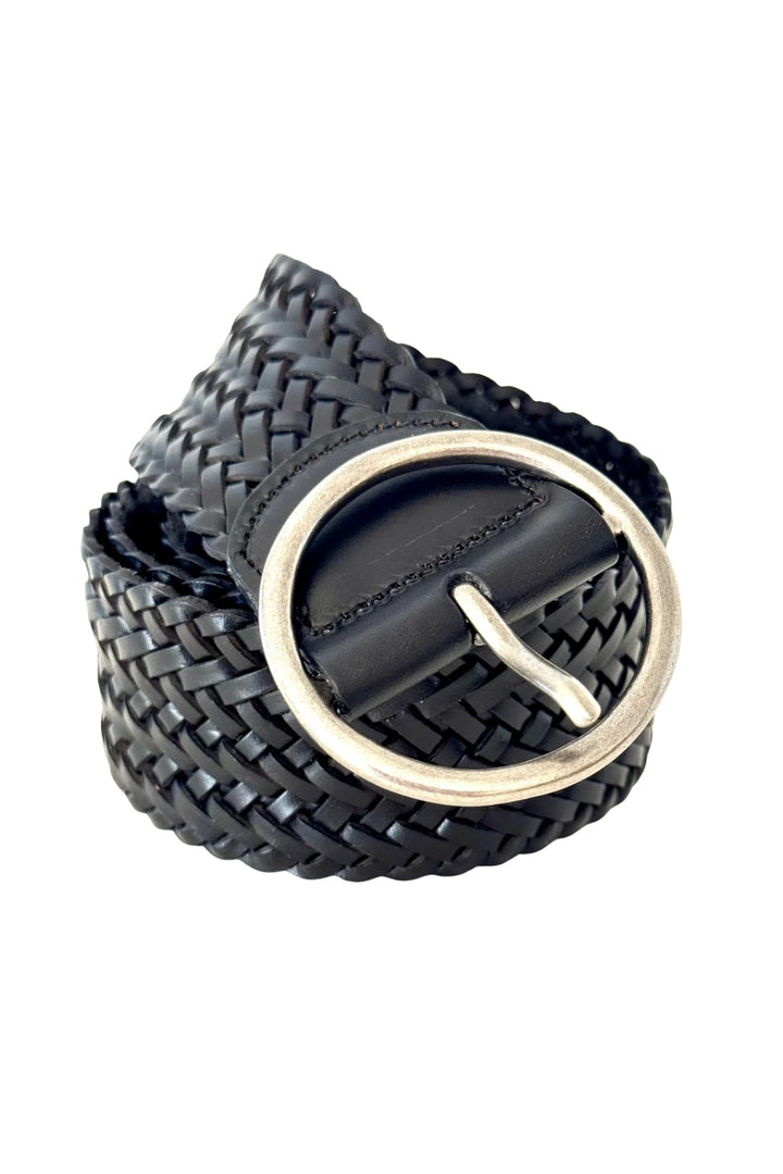 Oregan Wide Woven Leather Belt