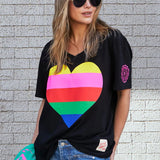 Rainbow Heart Tee - Black